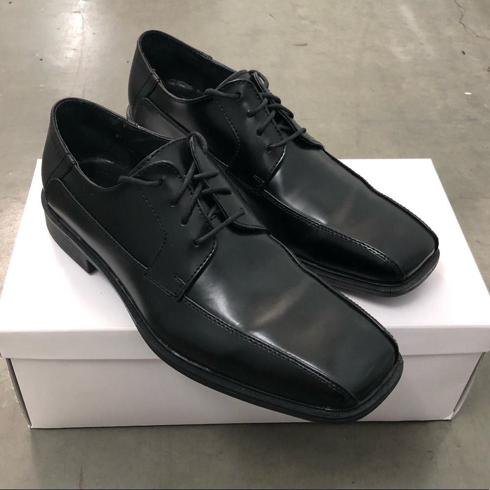 Calvin Klein Fedor Matte Box Leather Oxfords Blk  Sz 10 Worn Once